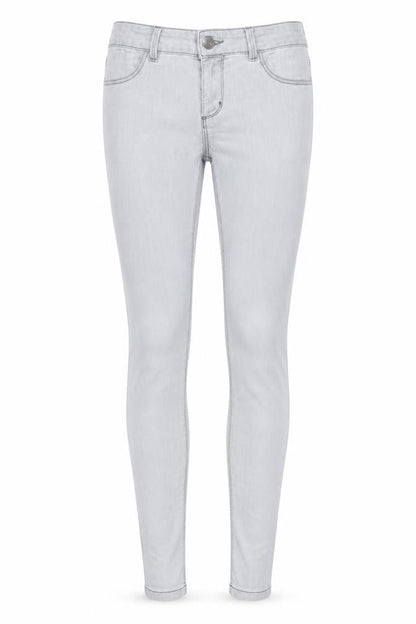 Oasis Womens Grey Cotton Skinny Jeans Size 10 L29 in Regular Zip - Pockets, Belt Loops