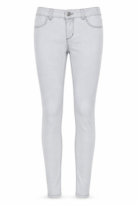Oasis Womens Grey Cotton Skinny Jeans Size 10 L29 in Regular Zip - Pockets, Belt Loops
