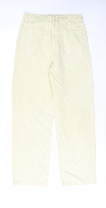 COLLUSION Womens Yellow Cotton Straight Jeans Size 30 in L36 in Regular Zip - Pockets, Belt Loops