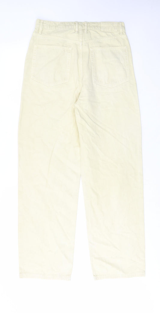 COLLUSION Womens Yellow Cotton Straight Jeans Size 30 in L36 in Regular Zip - Pockets, Belt Loops