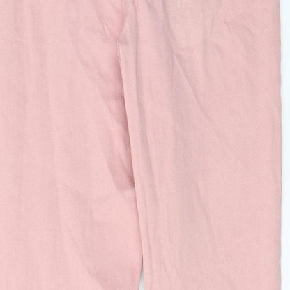 Denim & Co. Girls Pink Cotton Skinny Jeans Size 10-11 Years L24 in Regular Zip - Distressed, Pockets, Belt Loops