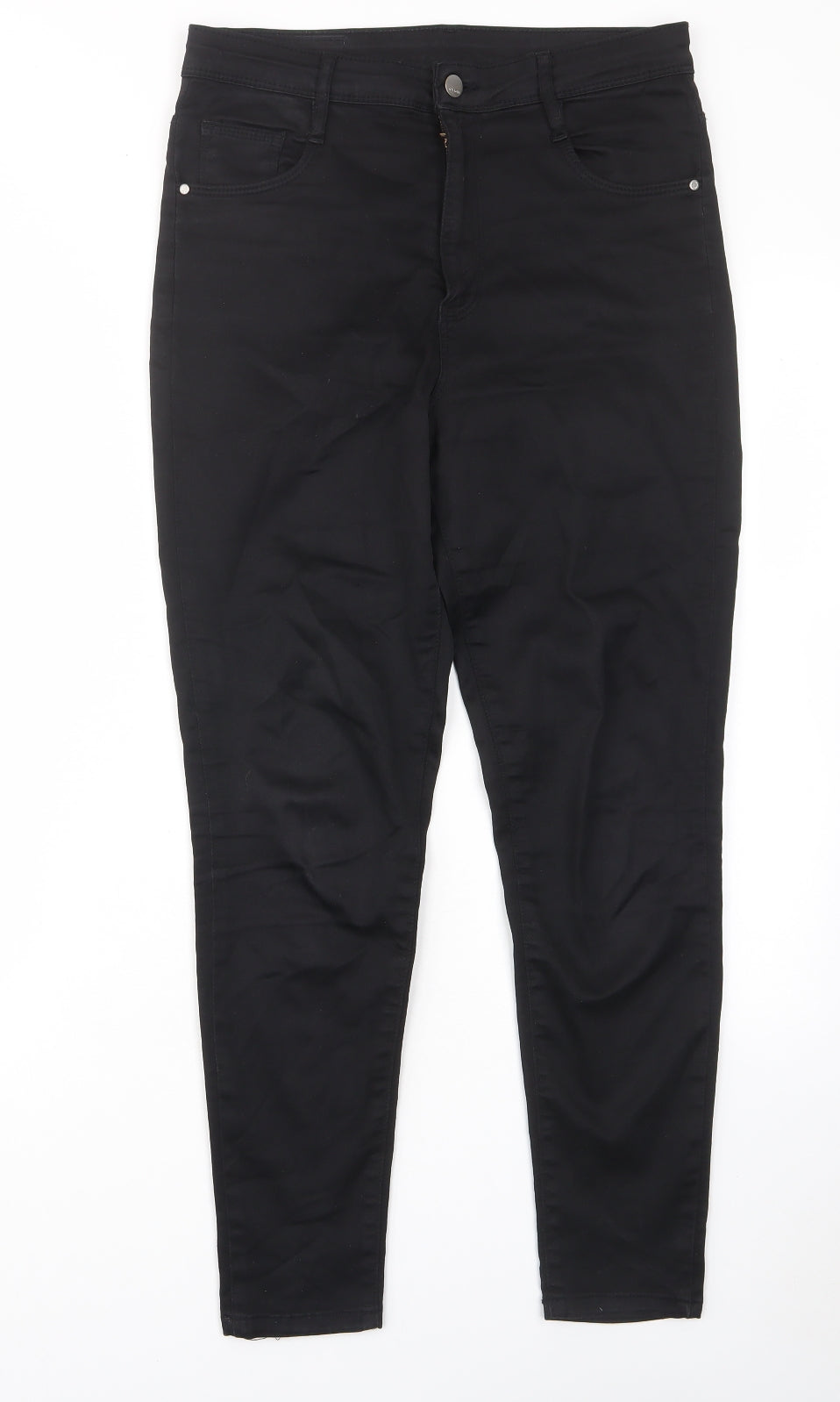 Kraus Womens Black Cotton Skinny Jeans Size 12 L27 in Regular Zip - Pockets, Belt Loops