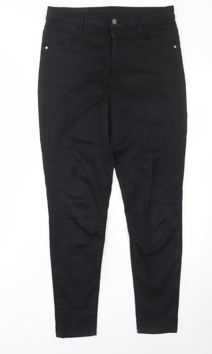 Kraus Womens Black Cotton Skinny Jeans Size 12 L27 in Regular Zip - Pockets, Belt Loops