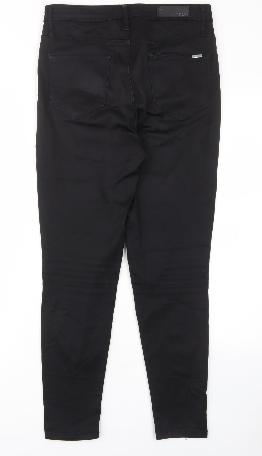 Kraus Womens Black Cotton Skinny Jeans Size 12 L27 in Regular Zip - Pockets, Belt Loops