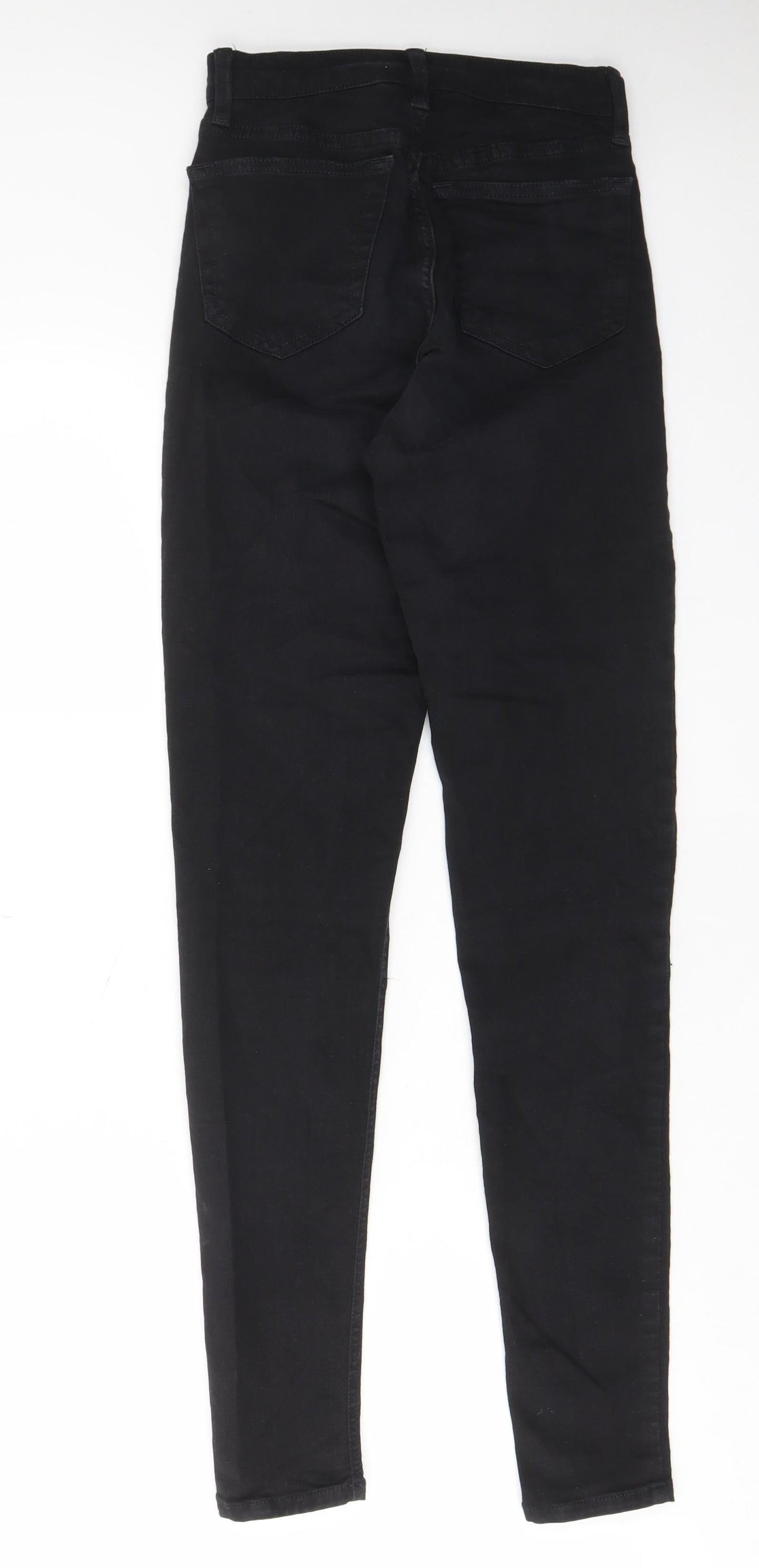 Topshop Womens Black Cotton Skinny Jeans Size 26 in L34 in Regular Zip - Pockets, Belt Loops
