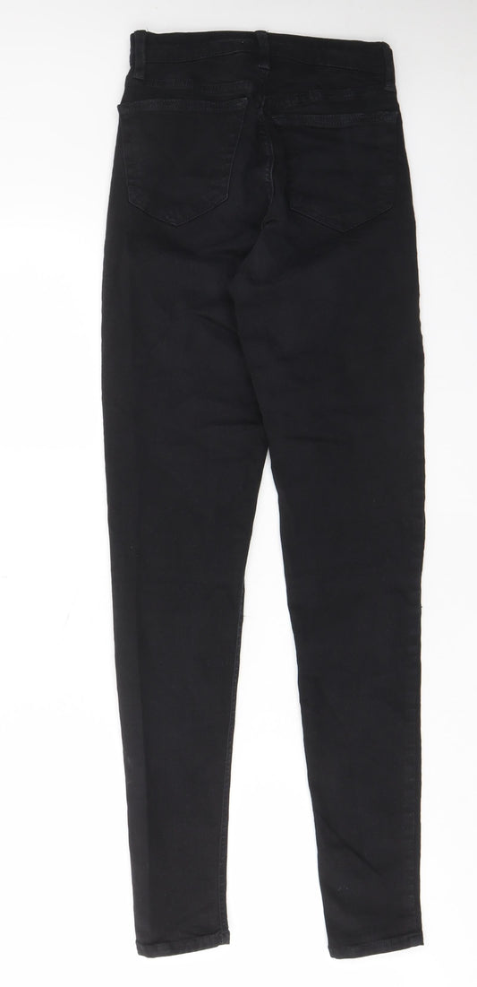 Topshop Womens Black Cotton Skinny Jeans Size 26 in L34 in Regular Zip - Pockets, Belt Loops