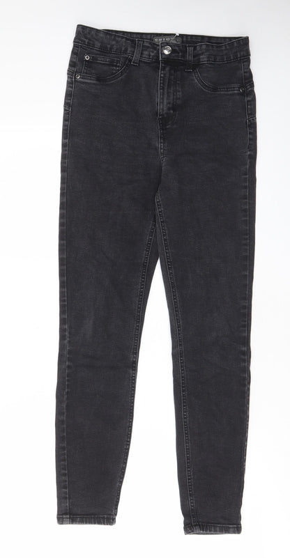 Denim & Co. Womens Grey Cotton Skinny Jeans Size 10 L28 in Regular Zip - Pockets, Belt Loops