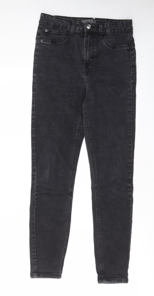 Denim & Co. Womens Grey Cotton Skinny Jeans Size 10 L28 in Regular Zip - Pockets, Belt Loops