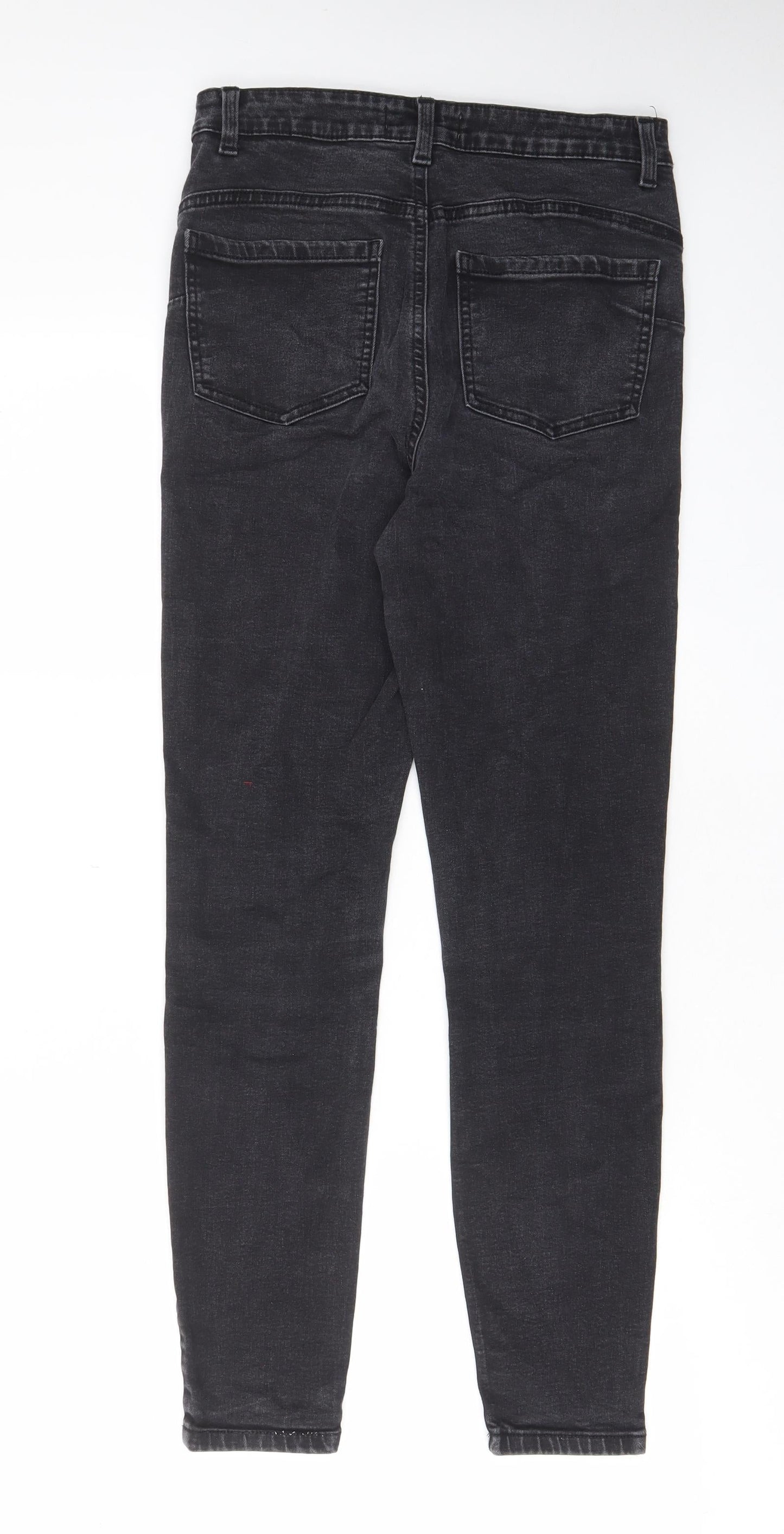 Denim & Co. Womens Grey Cotton Skinny Jeans Size 10 L28 in Regular Zip - Pockets, Belt Loops