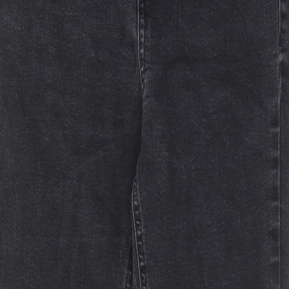 Denim & Co. Womens Grey Cotton Skinny Jeans Size 10 L28 in Regular Zip - Pockets, Belt Loops