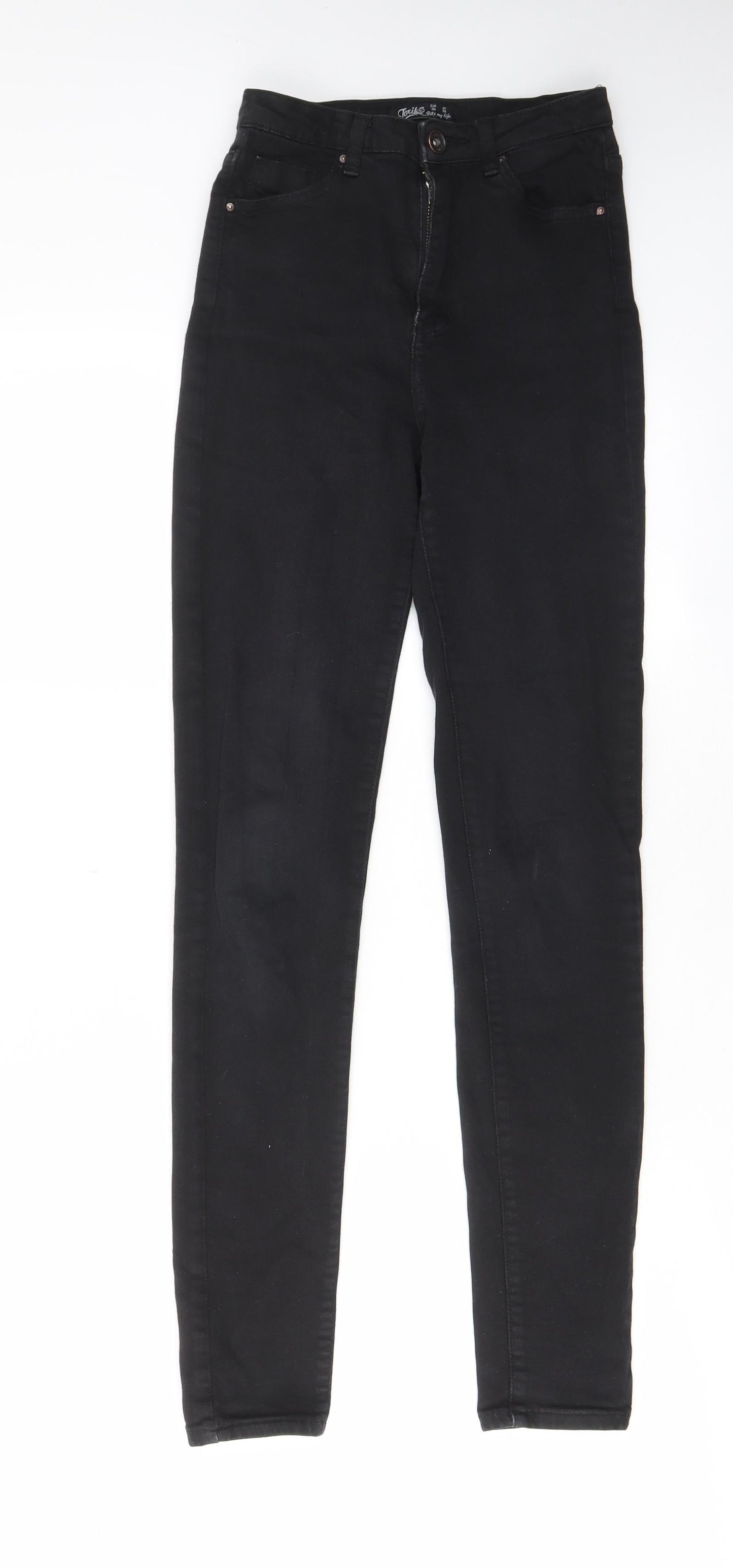 Toxik3 Womens Black Cotton Skinny Jeans Size 8 L28 in Regular Zip - Pockets, Belt Loops