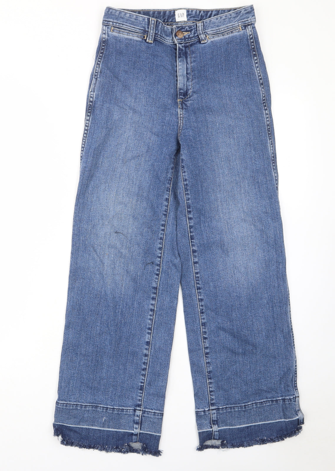 Gap Womens Blue Cotton Bootcut Jeans Size 26 in L27 in Regular Zip - Pockets, Belt Loops