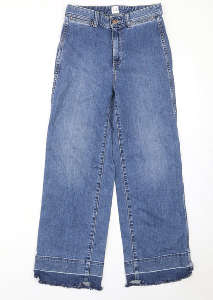 Gap Womens Blue Cotton Bootcut Jeans Size 26 in L27 in Regular Zip - Pockets, Belt Loops
