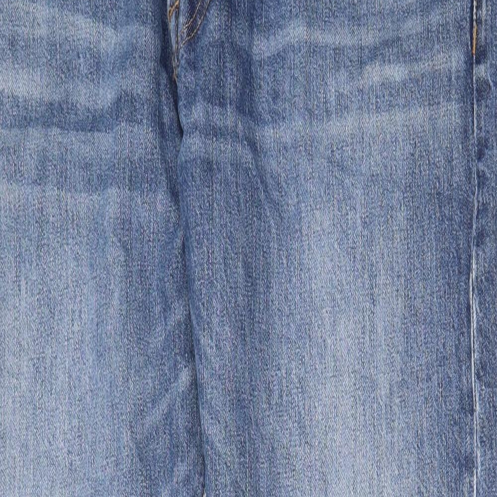 H&M Mens Blue Cotton Straight Jeans Size 36 in L32 in Slim Button - Pockets, Belt Loops