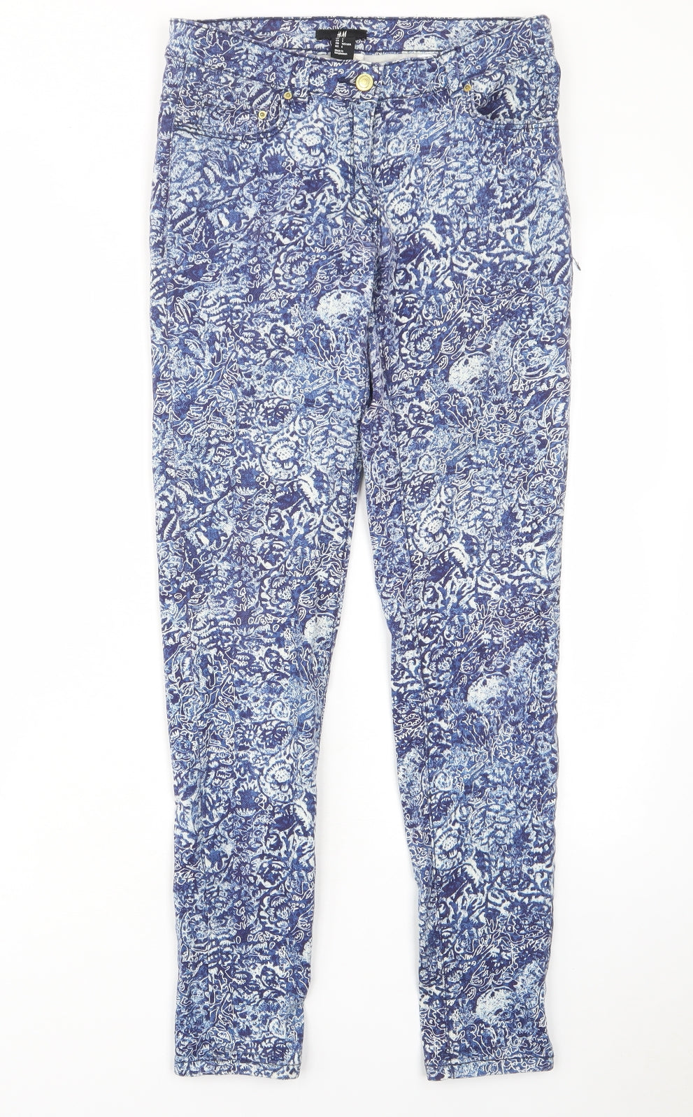 Womens UK Size 8 H&M Regular Fit Skinny Blue Jeans