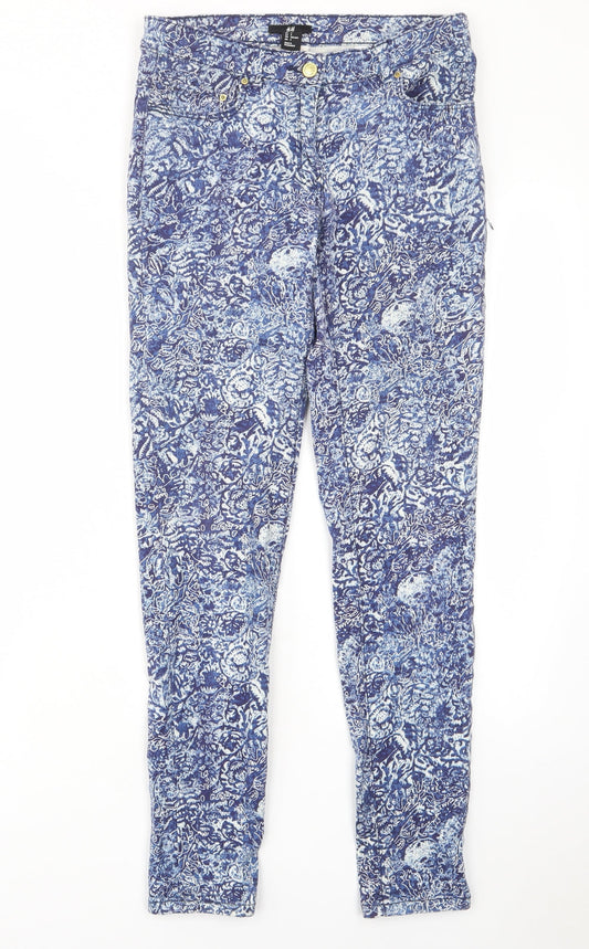 Womens UK Size 8 H&M Regular Fit Skinny Blue Jeans