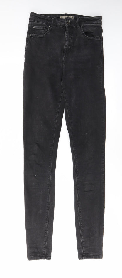 Denim & Co. Womens Black Cotton Skinny Jeans Size 10 L31 in Regular Zip - Pockets, Belt Loops