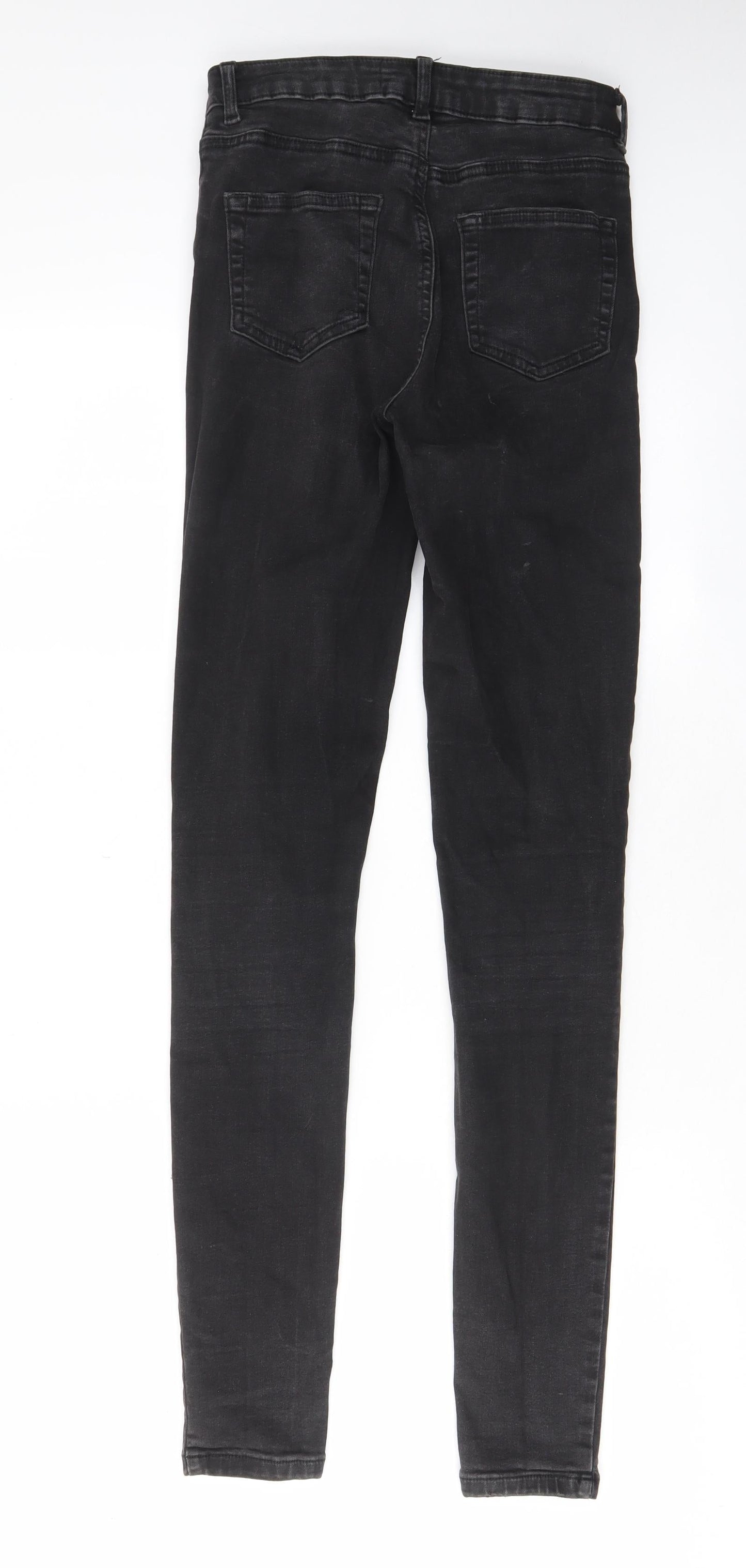 Denim & Co. Womens Black Cotton Skinny Jeans Size 10 L31 in Regular Zip - Pockets, Belt Loops