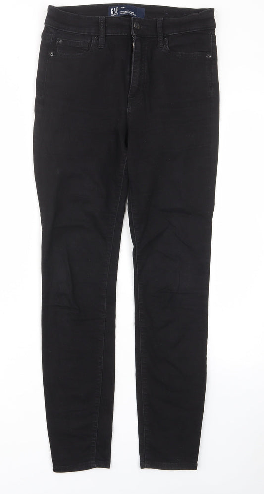 Gap Womens Black Cotton Skinny Jeans Size 27 in L28 in Regular Zip - Pockets, Belt Loops