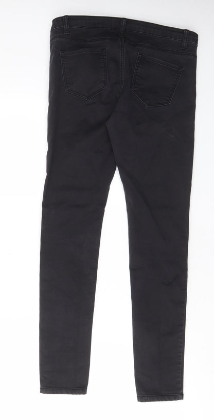 Denim & Co. Womens Black Cotton Skinny Jeans Size 10 L28 in Regular Zip - Pockets, Belt Loops
