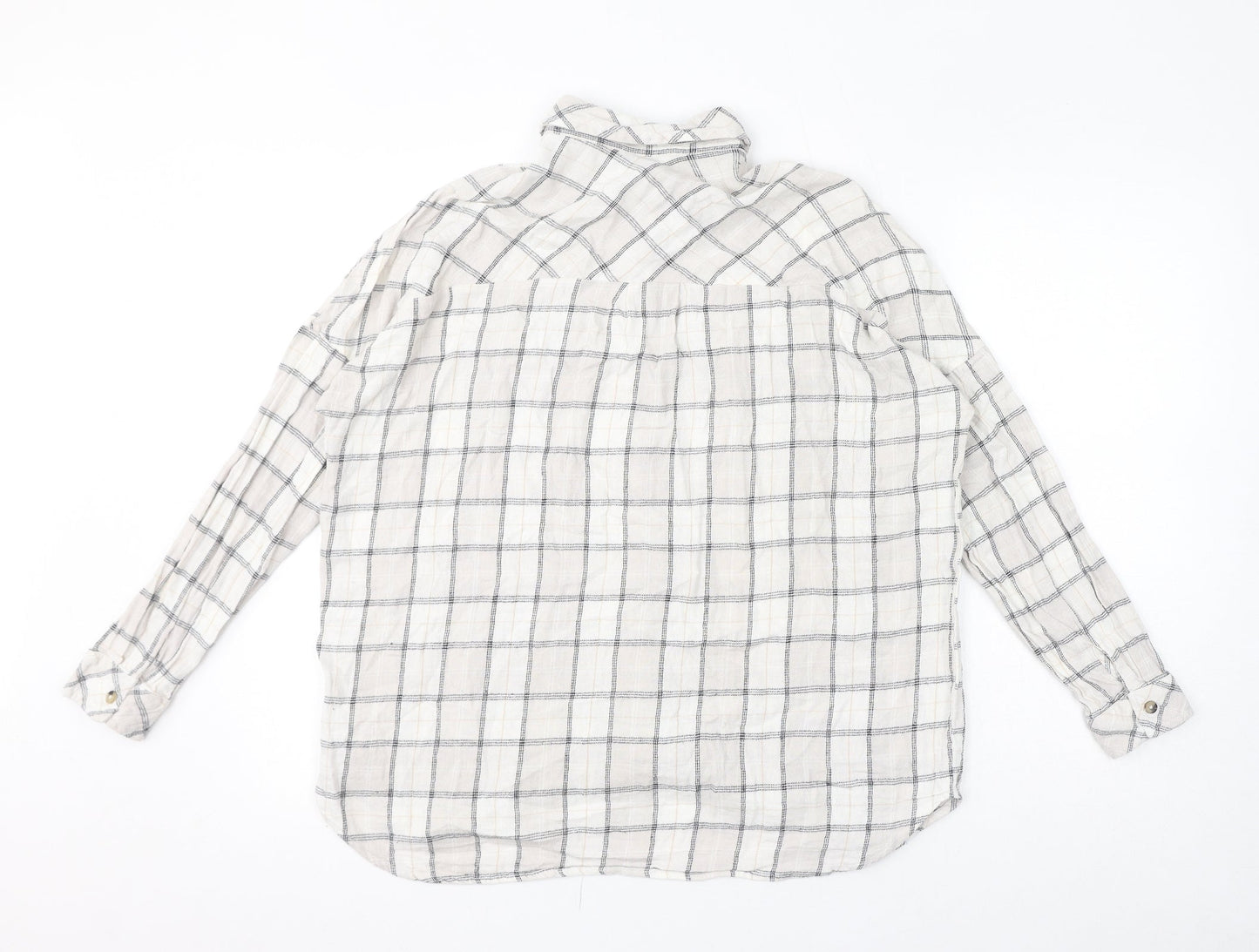 Womens UK Size S Stradivarius Ivory Basic Button-Up