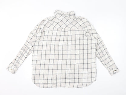 Womens UK Size S Stradivarius Ivory Basic Button-Up