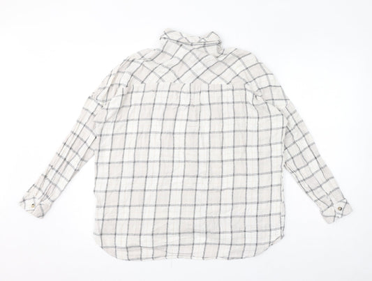 Womens UK Size S Stradivarius Ivory Basic Button-Up