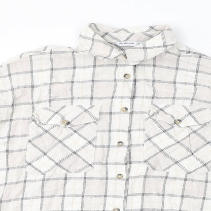 Womens UK Size S Stradivarius Ivory Basic Button-Up