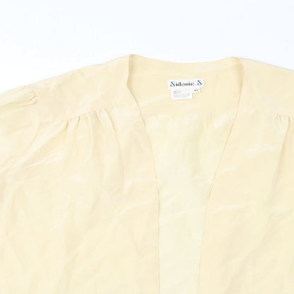 Sidonie. S Womens Yellow V-Neck Silk Cape Jumper Size 14