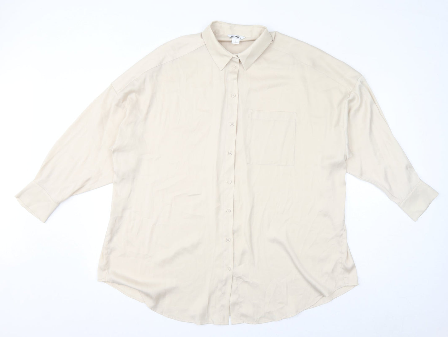Womens UK Size M Monki Ivory Basic Button-Up