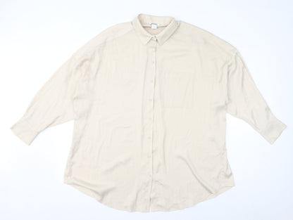 Womens UK Size M Monki Ivory Basic Button-Up