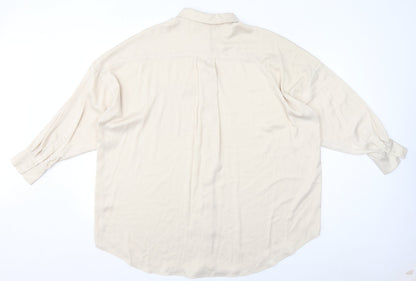 Womens UK Size M Monki Ivory Basic Button-Up