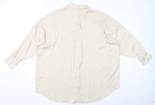 Womens UK Size M Monki Ivory Basic Button-Up