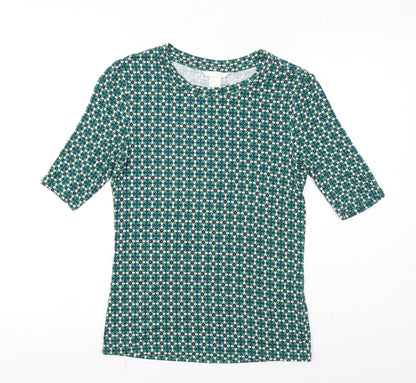 Womens UK Size S H&M Green Basic T-Shirt