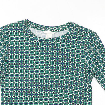 Womens UK Size S H&M Green Basic T-Shirt