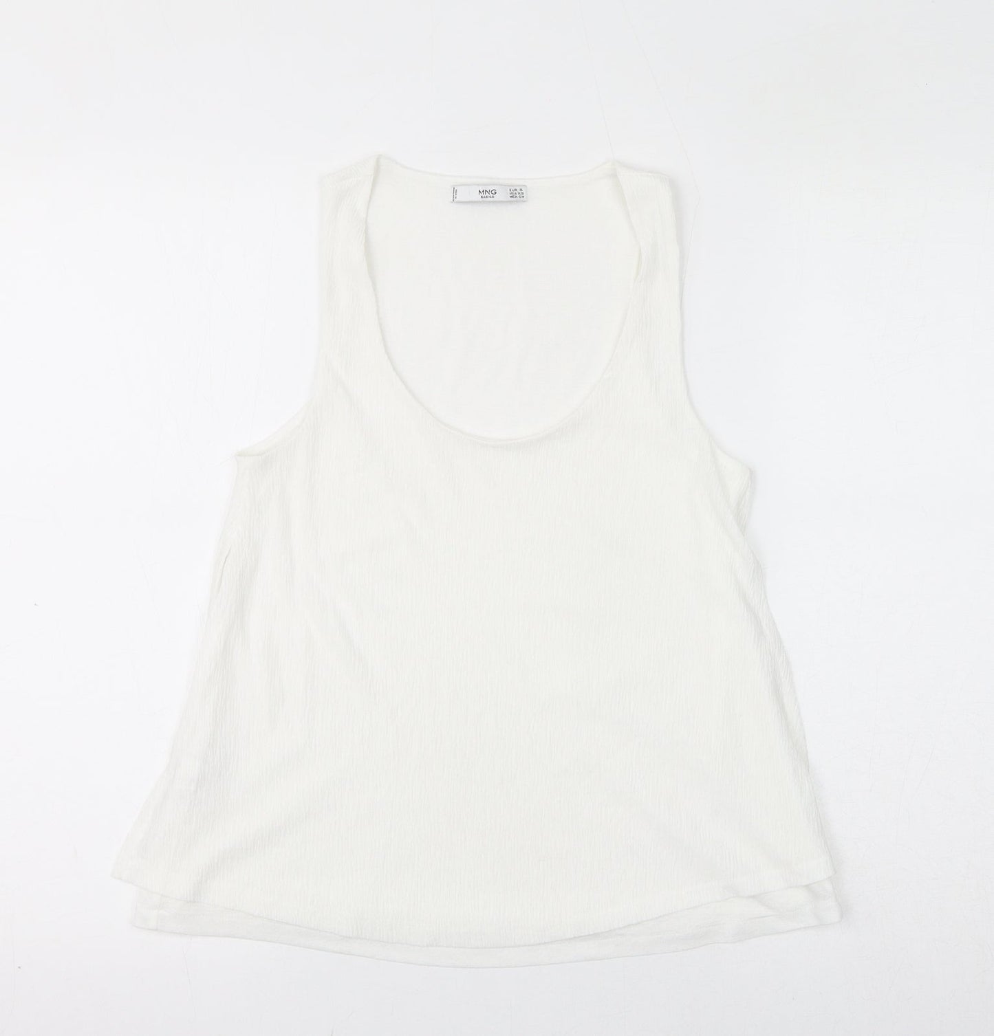 Womens UK Size S Mango White Basic Tank