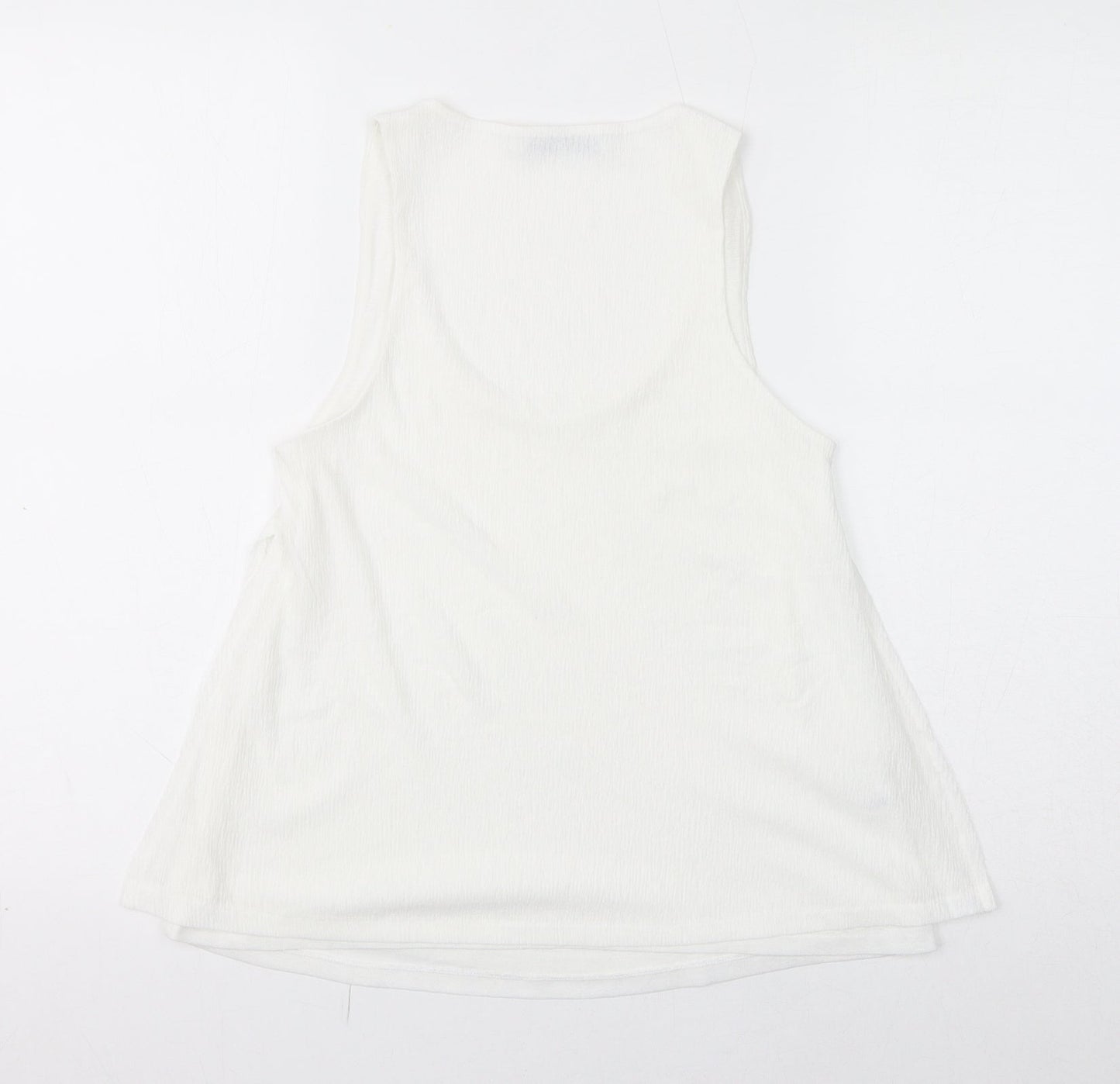 Womens UK Size S Mango White Basic Tank