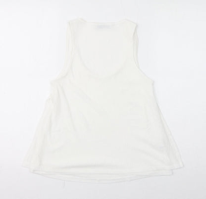 Womens UK Size S Mango White Basic Tank