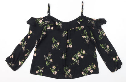 Womens UK Size 8 Dorothy Perkins Black Basic Blouse
