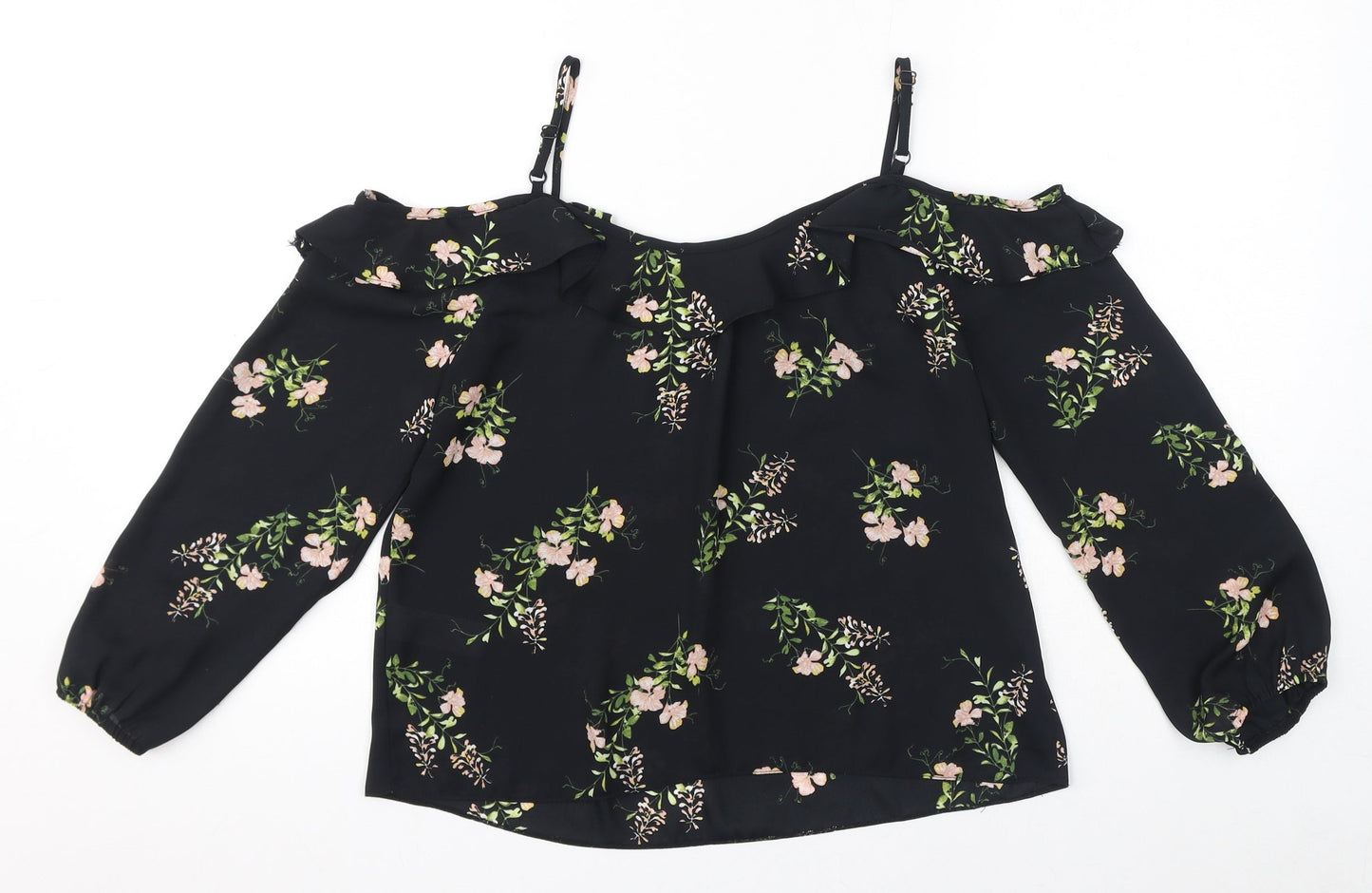 Womens UK Size 8 Dorothy Perkins Black Basic Blouse