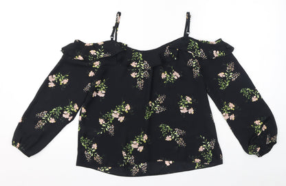 Womens UK Size 8 Dorothy Perkins Black Basic Blouse