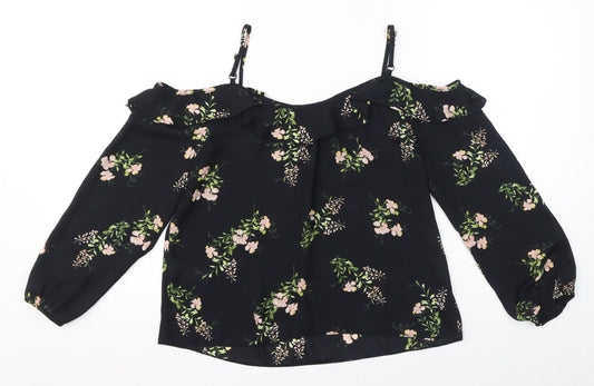 Womens UK Size 8 Dorothy Perkins Black Basic Blouse