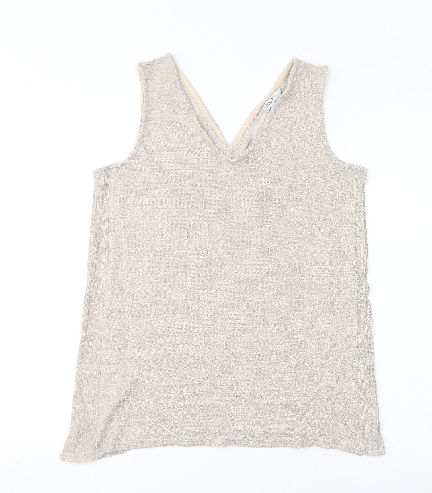Womens UK Size 12 NEXT Beige Basic Tank
