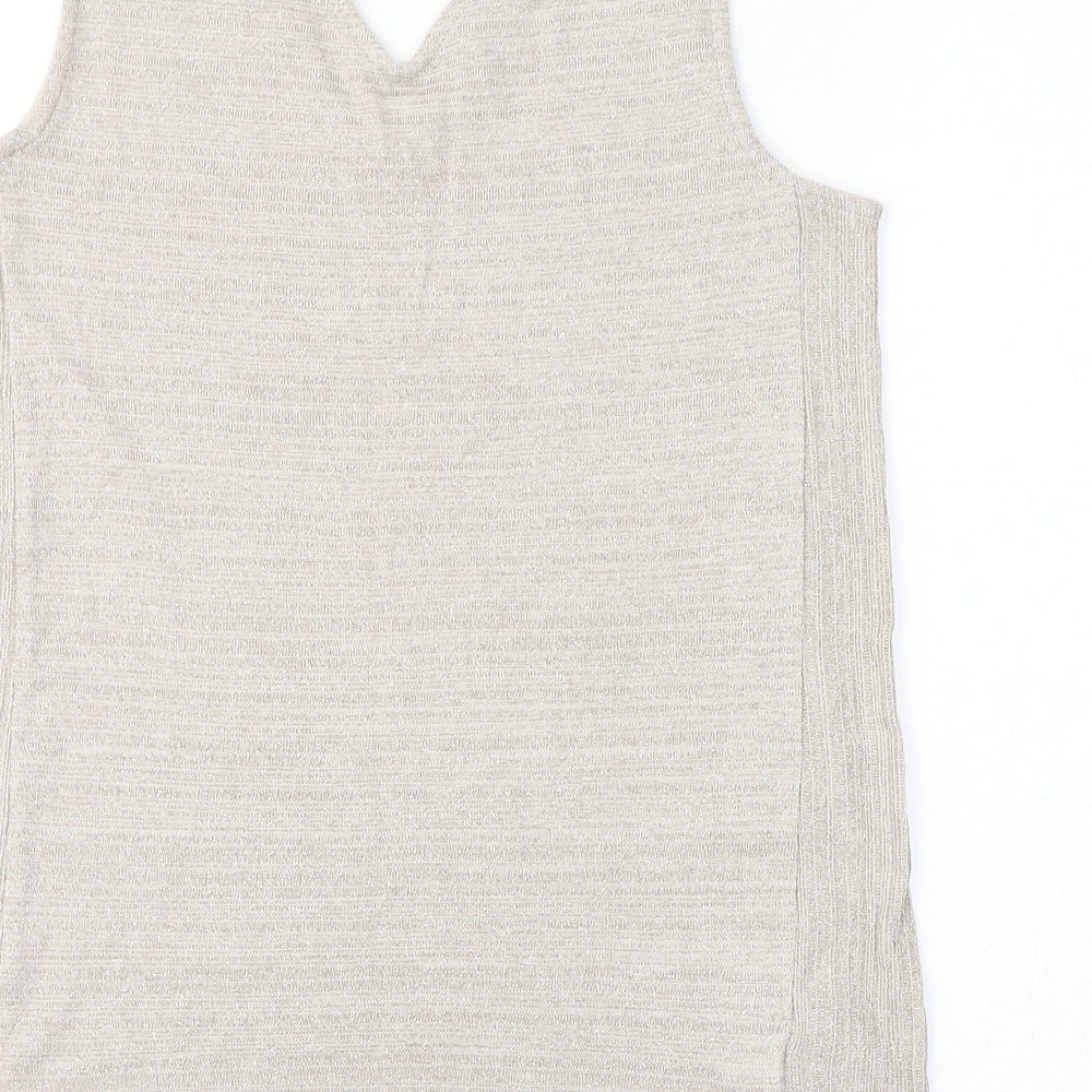 Womens UK Size 12 NEXT Beige Basic Tank