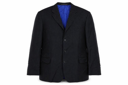 Livingston Mens Grey Striped Wool Jacket Suit Jacket Size 48 Regular