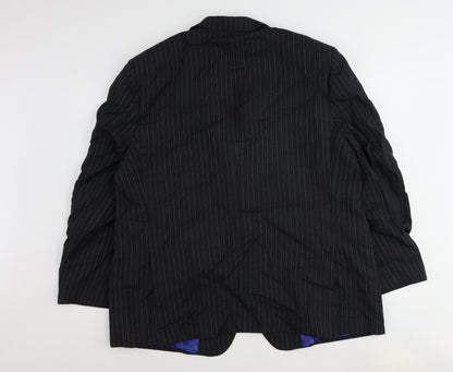 Livingston Mens Grey Striped Wool Jacket Suit Jacket Size 48 Regular