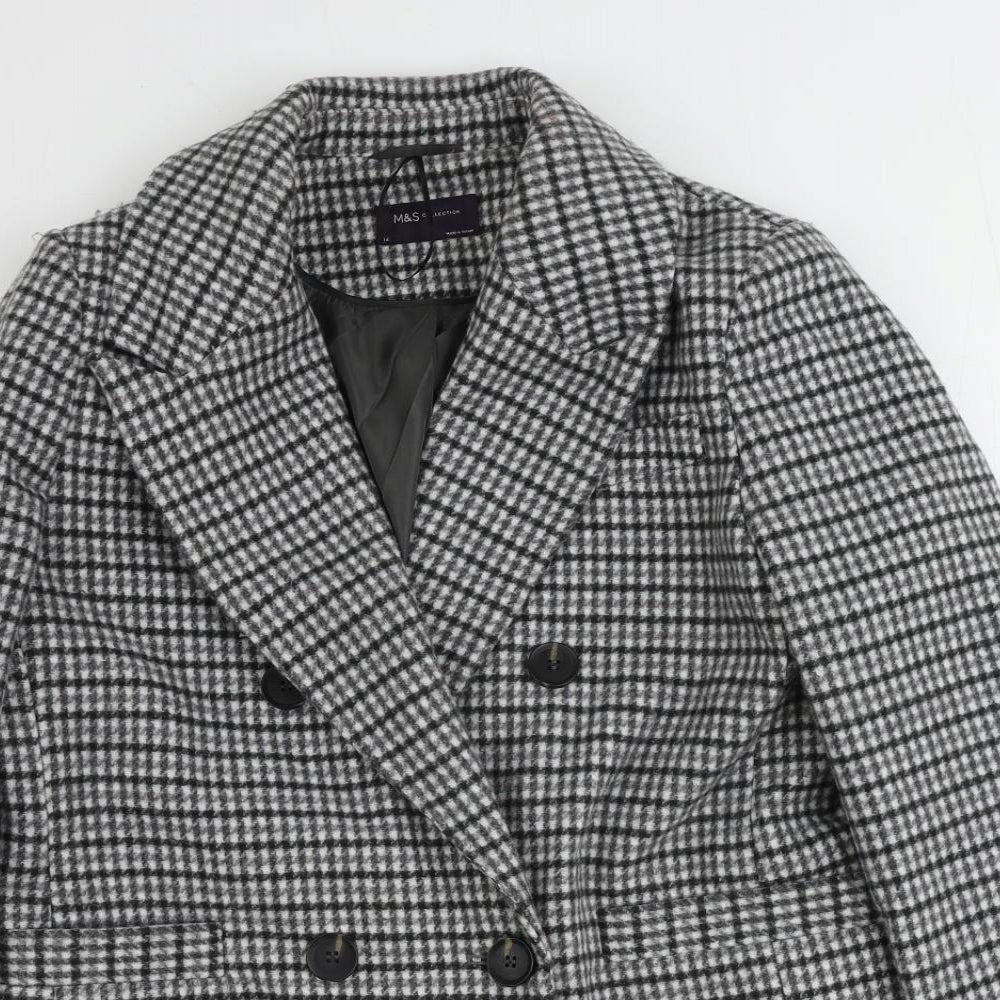 Womens UK Size 14 Marks and Spencer Grey Overcoat