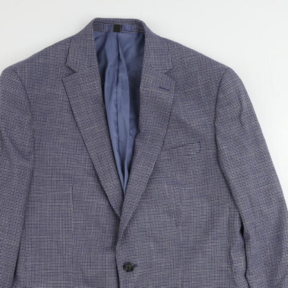 Marks and Spencer Mens Blue Polyester Jacket Suit Jacket Size 42 Regular