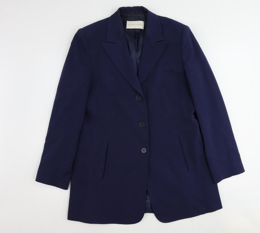 Country Casuals Womens Blue Polyester Jacket Suit Jacket Size 12