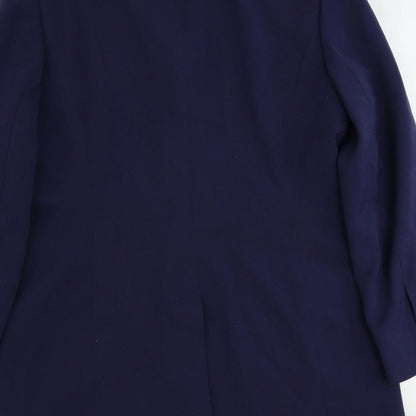 Country Casuals Womens Blue Polyester Jacket Suit Jacket Size 12